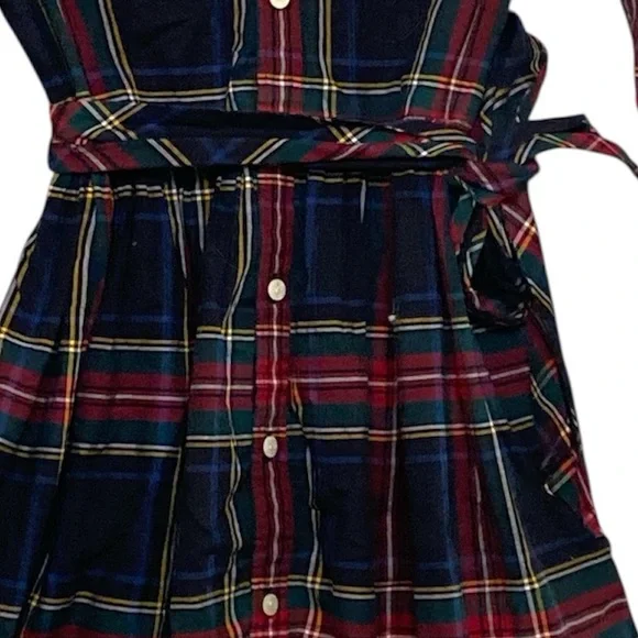 Polo Ralph Lauren Girls Tartan Plaid Long Sleeved Belted Shirt Dress - Picture 3 of 8